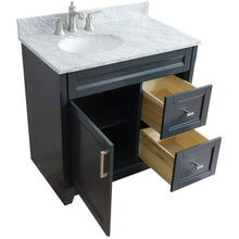 Load image into Gallery viewer, Bellaterra Home Vanity BellaTerra Home 37&quot; Single sink vanity in Dark Gray finish with White carrara marble and Left door/Left sink 400700-37L-DG-WMOL