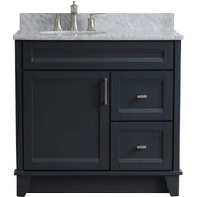 Load image into Gallery viewer, Bellaterra Home Vanity BellaTerra Home 37&quot; Single sink vanity in Dark Gray finish with White carrara marble and Left door/Left sink 400700-37L-DG-WMOL