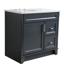 Load image into Gallery viewer, Bellaterra Home Vanity BellaTerra Home 37&quot; Single sink vanity in Dark Gray finish with White carrara marble and Left door/Left sink 400700-37L-DG-WMOL