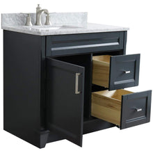 Load image into Gallery viewer, Bellaterra Home Vanity BellaTerra Home 37&quot; Single sink vanity in Dark Gray finish with White carrara marble and Left door/Left sink 400700-37L-DG-WMRL