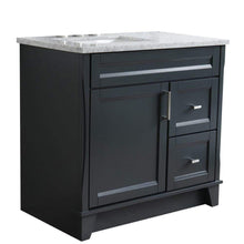 Load image into Gallery viewer, Bellaterra Home Vanity BellaTerra Home 37&quot; Single sink vanity in Dark Gray finish with White carrara marble and Left door/Left sink 400700-37L-DG-WMRL