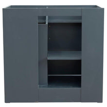 Load image into Gallery viewer, Bellaterra Home Vanity BellaTerra Home 37&quot; Single sink vanity in Dark Gray finish with White carrara marble and LEFT oval sink- RIGHT drawers 400700-37R-DG-WMOR
