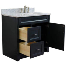 Load image into Gallery viewer, Bellaterra Home Vanity BellaTerra Home 37&quot; Single sink vanity in Dark Gray finish with White carrara marble and LEFT rectangle sink- RIGHT drawers 400700-37R-DG-WMRR