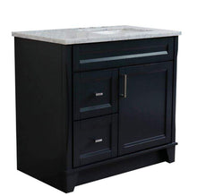 Load image into Gallery viewer, Bellaterra Home Vanity BellaTerra Home 37&quot; Single sink vanity in Dark Gray finish with White carrara marble and LEFT rectangle sink- RIGHT drawers 400700-37R-DG-WMRR