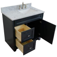 Load image into Gallery viewer, Bellaterra Home Vanity BellaTerra Home 37&quot; Single sink vanity in Dark Gray finish with White carrara marble and LEFT rectangle sink- RIGHT drawers 400700-37R-DG-WMRR