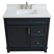 Load image into Gallery viewer, Bellaterra Home Vanity BellaTerra Home 37&quot; Single Sink Vanity in Dark Gray Finish with White Quartz and Left door/Center Sink 400700-37L-DG-WERC