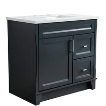Load image into Gallery viewer, Bellaterra Home Vanity BellaTerra Home 37&quot; Single Sink Vanity in Dark Gray Finish with White Quartz and Left door/Center Sink 400700-37L-DG-WERC
