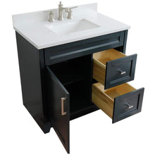 Load image into Gallery viewer, Bellaterra Home Vanity BellaTerra Home 37&quot; Single Sink Vanity in Dark Gray Finish with White Quartz and Left door/Center Sink 400700-37L-DG-WERC