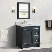 Load image into Gallery viewer, Bellaterra Home Vanity BellaTerra Home 37&quot; Single Sink Vanity in Dark Gray Finish with White Quartz and Left door/Center Sink 400700-37L-DG-WERC