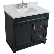 Load image into Gallery viewer, Bellaterra Home Vanity BellaTerra Home 37&quot; Single Sink Vanity in Dark Gray Finish with White Quartz and Left door/Center Sink 400700-37L-DG-WERC