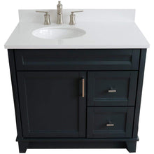 Load image into Gallery viewer, Bellaterra Home Vanity BellaTerra Home 37&quot; Single sink vanity in Dark Gray finish with White quartz and Left door/Left sink 400700-37L-DG-WEOL