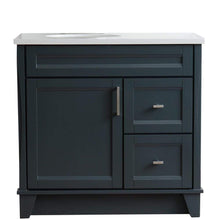 Load image into Gallery viewer, Bellaterra Home Vanity BellaTerra Home 37&quot; Single sink vanity in Dark Gray finish with White quartz and Left door/Left sink 400700-37L-DG-WEOL