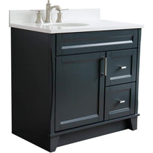 Load image into Gallery viewer, Bellaterra Home Vanity BellaTerra Home 37&quot; Single sink vanity in Dark Gray finish with White quartz and Left door/Left sink 400700-37L-DG-WEOL