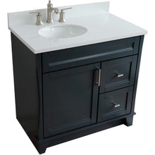 Load image into Gallery viewer, Bellaterra Home Vanity BellaTerra Home 37&quot; Single sink vanity in Dark Gray finish with White quartz and Left door/Left sink 400700-37L-DG-WEOL