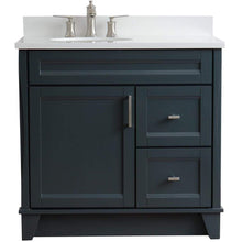 Load image into Gallery viewer, Bellaterra Home Vanity BellaTerra Home 37&quot; Single sink vanity in Dark Gray finish with White quartz and Left door/Left sink 400700-37L-DG-WEOL