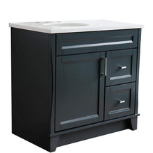 Load image into Gallery viewer, Bellaterra Home Vanity BellaTerra Home 37&quot; Single sink vanity in Dark Gray finish with White quartz and Left door/Left sink 400700-37L-DG-WEOL