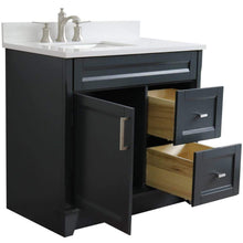 Load image into Gallery viewer, Bellaterra Home Vanity BellaTerra Home 37&quot; Single sink vanity in Dark Gray finish with White quartz and Left door/Left sink 400700-37L-DG-WERL