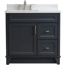 Load image into Gallery viewer, Bellaterra Home Vanity BellaTerra Home 37&quot; Single sink vanity in Dark Gray finish with White quartz and Left door/Left sink 400700-37L-DG-WERL