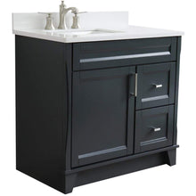 Load image into Gallery viewer, Bellaterra Home Vanity BellaTerra Home 37&quot; Single sink vanity in Dark Gray finish with White quartz and Left door/Left sink 400700-37L-DG-WERL