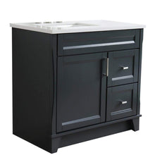 Load image into Gallery viewer, Bellaterra Home Vanity BellaTerra Home 37&quot; Single sink vanity in Dark Gray finish with White quartz and Left door/Left sink 400700-37L-DG-WERL