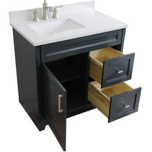 Load image into Gallery viewer, Bellaterra Home Vanity BellaTerra Home 37&quot; Single sink vanity in Dark Gray finish with White quartz and Left door/Left sink 400700-37L-DG-WERL