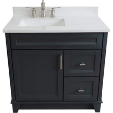 Load image into Gallery viewer, Bellaterra Home Vanity BellaTerra Home 37&quot; Single sink vanity in Dark Gray finish with White quartz and Left door/Left sink 400700-37L-DG-WERL