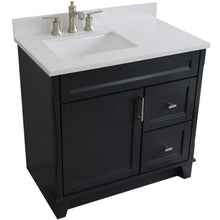 Load image into Gallery viewer, Bellaterra Home Vanity BellaTerra Home 37&quot; Single sink vanity in Dark Gray finish with White quartz and Left door/Left sink 400700-37L-DG-WERL