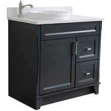 Load image into Gallery viewer, Bellaterra Home Vanity BellaTerra Home 37&quot; Single sink vanity in Dark Gray finish with White quartz and Left door/Round Left sink 400700-37L-DG-WERDL