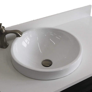 Bellaterra Home Vanity BellaTerra Home 37" Single sink vanity in Dark Gray finish with White quartz and Left door/Round Left sink 400700-37L-DG-WERDL