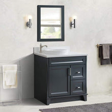 Load image into Gallery viewer, Bellaterra Home Vanity BellaTerra Home 37&quot; Single sink vanity in Dark Gray finish with White quartz and Left door/Round Left sink 400700-37L-DG-WERDL