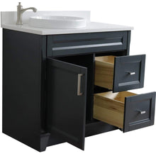 Load image into Gallery viewer, Bellaterra Home Vanity BellaTerra Home 37&quot; Single sink vanity in Dark Gray finish with White quartz and Left door/Round Left sink 400700-37L-DG-WERDL