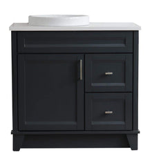 Load image into Gallery viewer, Bellaterra Home Vanity BellaTerra Home 37&quot; Single sink vanity in Dark Gray finish with White quartz and Left door/Round Left sink 400700-37L-DG-WERDL