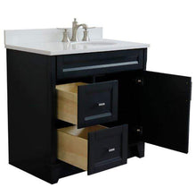 Load image into Gallery viewer, Bellaterra Home Vanity BellaTerra Home 37&quot; Single sink vanity in Dark Gray finish with White quartz and LEFT oval sink- RIGHT drawers 400700-37R-DG-WEOR