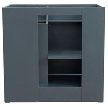 Load image into Gallery viewer, Bellaterra Home Vanity BellaTerra Home 37&quot; Single sink vanity in Dark Gray finish with White quartz and LEFT oval sink- RIGHT drawers 400700-37R-DG-WEOR