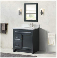 Load image into Gallery viewer, Bellaterra Home Vanity BellaTerra Home 37&quot; Single sink vanity in Dark Gray finish with White quartz and LEFT oval sink- RIGHT drawers 400700-37R-DG-WEOR