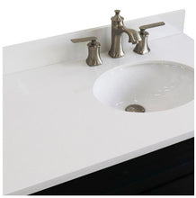 Load image into Gallery viewer, Bellaterra Home Vanity BellaTerra Home 37&quot; Single sink vanity in Dark Gray finish with White quartz and LEFT oval sink- RIGHT drawers 400700-37R-DG-WEOR