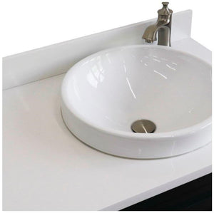 Bellaterra Home Vanity BellaTerra Home 37" Single sink vanity in Dark Gray finish with White quartz and LEFT round sink- RIGHT drawers 400700-37R-DG-WERDR