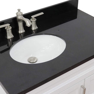 Bellaterra Home Vanity BellaTerra Home 37" Single sink vanity in White finish with Black galaxy granite and and Left door/Left sink 400700-37L-WH-BGOL