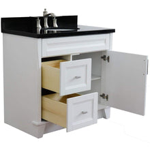 Load image into Gallery viewer, Bellaterra Home Vanity BellaTerra Home 37&quot; Single sink vanity in White finish with Black galaxy granite and CENTER oval sink- RIGHT drawers 400700-37R-WH-BGOC