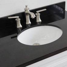 Load image into Gallery viewer, Bellaterra Home Vanity BellaTerra Home 37&quot; Single sink vanity in White finish with Black galaxy granite and CENTER oval sink- RIGHT drawers 400700-37R-WH-BGOC