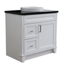 Load image into Gallery viewer, Bellaterra Home Vanity BellaTerra Home 37&quot; Single sink vanity in White finish with Black galaxy granite and CENTER round sink- RIGHT drawers 400700-37R-WH-BGRDC