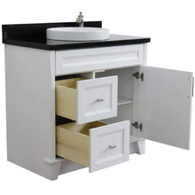 Load image into Gallery viewer, Bellaterra Home Vanity BellaTerra Home 37&quot; Single sink vanity in White finish with Black galaxy granite and CENTER round sink- RIGHT drawers 400700-37R-WH-BGRDC