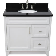 Load image into Gallery viewer, Bellaterra Home Vanity BellaTerra Home 37&quot; Single Sink Vanity in White Finish with Black Galaxy Granite and Left Door/Center Sink 400700-37L-WH-BGOC