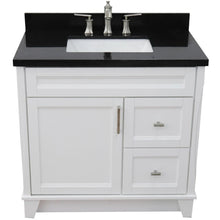 Load image into Gallery viewer, Bellaterra Home Vanity BellaTerra Home 37&quot; Single Sink Vanity in White Finish with Black Galaxy Granite and Left door/Center Sink 400700-37L-WH-BGRC