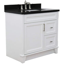 Load image into Gallery viewer, Bellaterra Home Vanity BellaTerra Home 37&quot; Single Sink Vanity in White Finish with Black Galaxy Granite and Left door/Center Sink 400700-37L-WH-BGRC