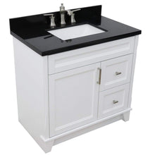 Load image into Gallery viewer, Bellaterra Home Vanity BellaTerra Home 37&quot; Single Sink Vanity in White Finish with Black Galaxy Granite and Left door/Center Sink 400700-37L-WH-BGRC
