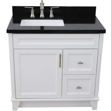 Load image into Gallery viewer, Bellaterra Home Vanity BellaTerra Home 37&quot; Single Sink Vanity in White Finish with Black Galaxy Granite and Left door/Left Sink 400700-37L-WH-BGRL