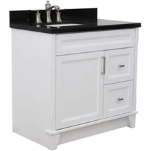 Load image into Gallery viewer, Bellaterra Home Vanity BellaTerra Home 37&quot; Single Sink Vanity in White Finish with Black Galaxy Granite and Left door/Left Sink 400700-37L-WH-BGRL