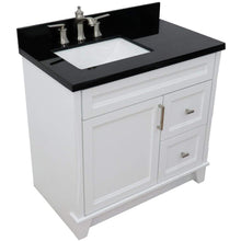 Load image into Gallery viewer, Bellaterra Home Vanity BellaTerra Home 37&quot; Single Sink Vanity in White Finish with Black Galaxy Granite and Left door/Left Sink 400700-37L-WH-BGRL
