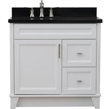 Load image into Gallery viewer, Bellaterra Home Vanity BellaTerra Home 37&quot; Single Sink Vanity in White Finish with Black Galaxy Granite and Left door/Left Sink 400700-37L-WH-BGRL